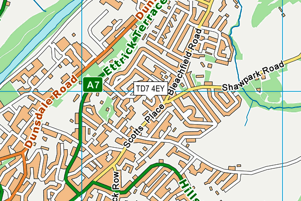 TD7 4EY map - OS VectorMap District (Ordnance Survey)