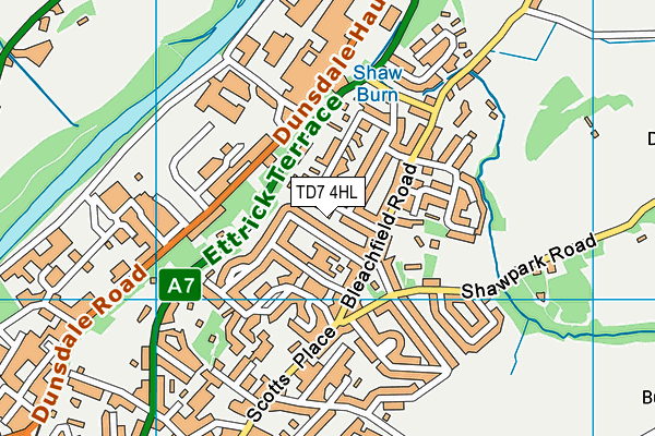 TD7 4HL map - OS VectorMap District (Ordnance Survey) TD7 4HL map - OS VectorMap District (Ordnance Survey)