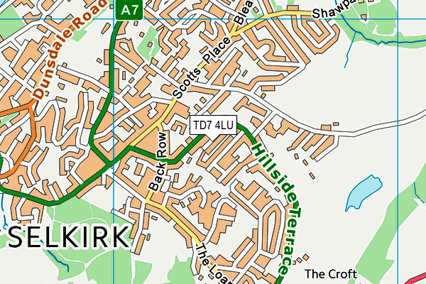 TD7 4LU map - OS VectorMap District (Ordnance Survey) TD7 4LU map - OS VectorMap District (Ordnance Survey)