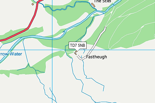 TD7 5NB map - OS VectorMap District (Ordnance Survey)