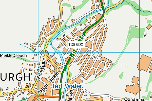 TD8 6DX map - OS VectorMap District (Ordnance Survey) TD8 6DX map - OS VectorMap District (Ordnance Survey)