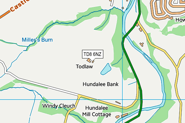 TD8 6NZ map - OS VectorMap District (Ordnance Survey) TD8 6NZ map - OS VectorMap District (Ordnance Survey)