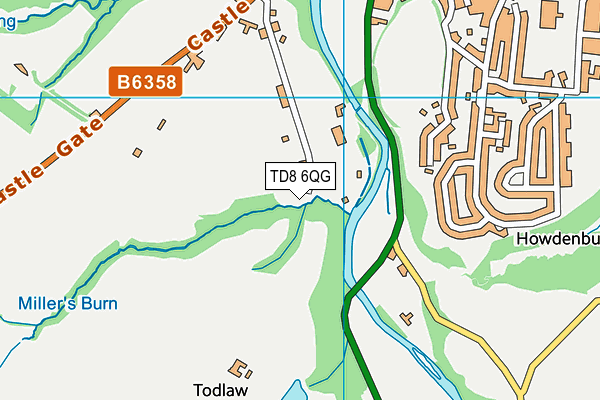 TD8 6QG map - OS VectorMap District (Ordnance Survey) TD8 6QG map - OS VectorMap District (Ordnance Survey)