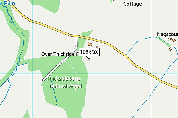 TD8 6QX map - OS VectorMap District (Ordnance Survey) TD8 6QX map - OS VectorMap District (Ordnance Survey)