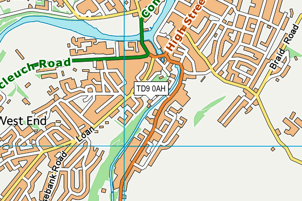 TD9 0AH map - OS VectorMap District (Ordnance Survey) TD9 0AH map - OS VectorMap District (Ordnance Survey)