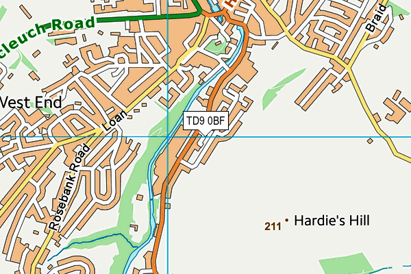 TD9 0BF map - OS VectorMap District (Ordnance Survey) TD9 0BF map - OS VectorMap District (Ordnance Survey)