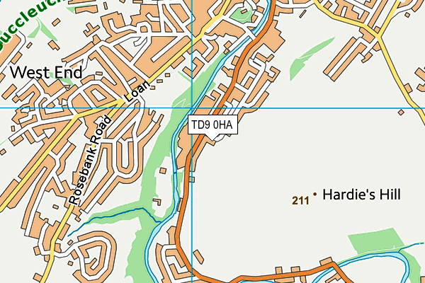 TD9 0HA map - OS VectorMap District (Ordnance Survey) TD9 0HA map - OS VectorMap District (Ordnance Survey)
