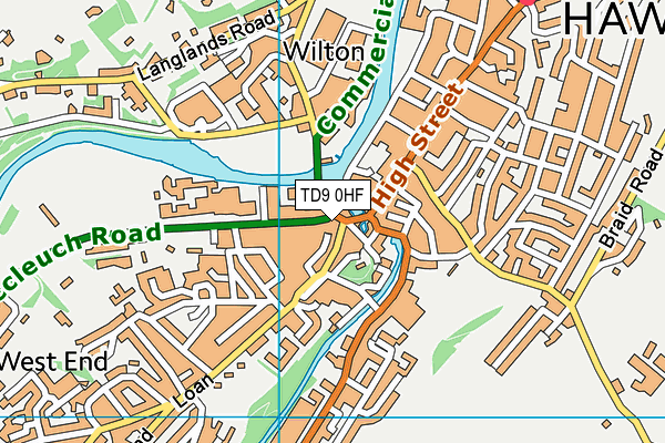 TD9 0HF map - OS VectorMap District (Ordnance Survey)