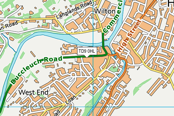 TD9 0HL map - OS VectorMap District (Ordnance Survey)