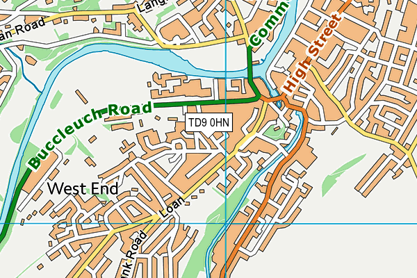 TD9 0HN map - OS VectorMap District (Ordnance Survey)