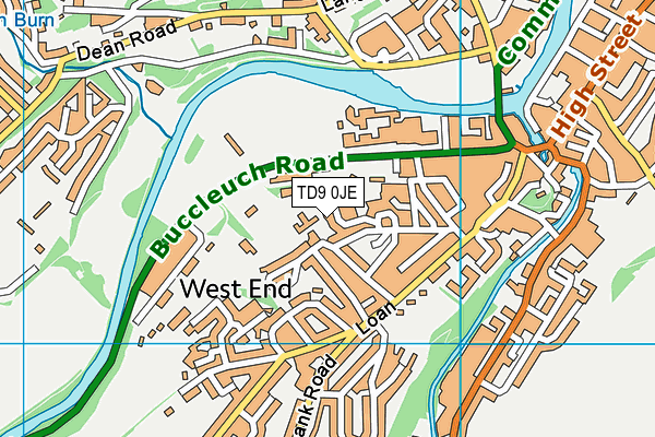 TD9 0JE map - OS VectorMap District (Ordnance Survey)