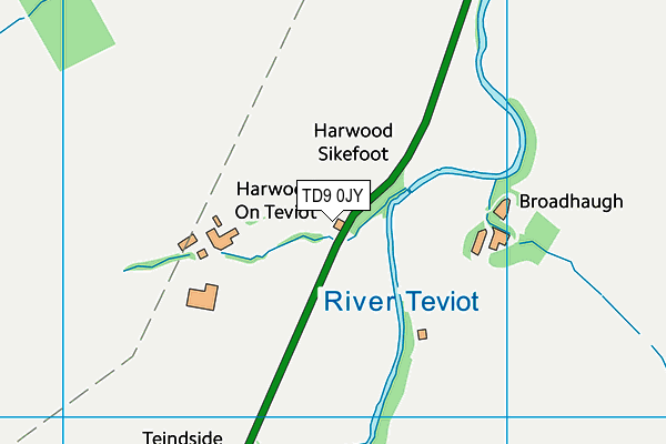 TD9 0JY map - OS VectorMap District (Ordnance Survey)