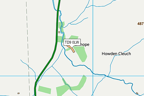 TD9 0LW map - OS VectorMap District (Ordnance Survey) TD9 0LW map - OS VectorMap District (Ordnance Survey)