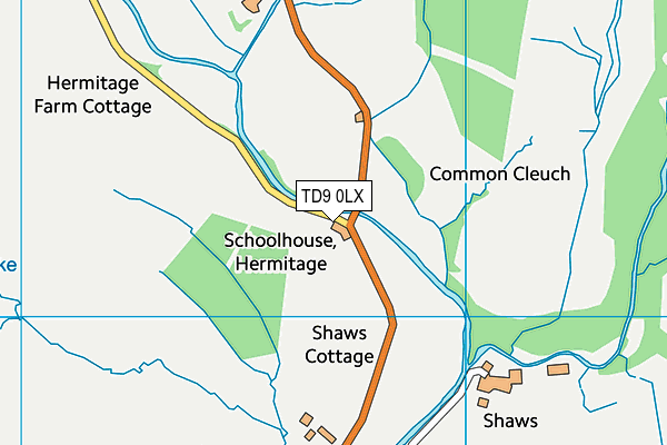 TD9 0LX map - OS VectorMap District (Ordnance Survey)