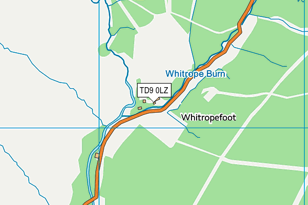 TD9 0LZ map - OS VectorMap District (Ordnance Survey)