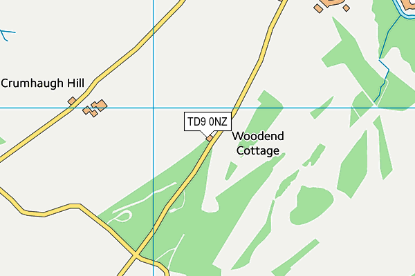 TD9 0NZ map - OS VectorMap District (Ordnance Survey)