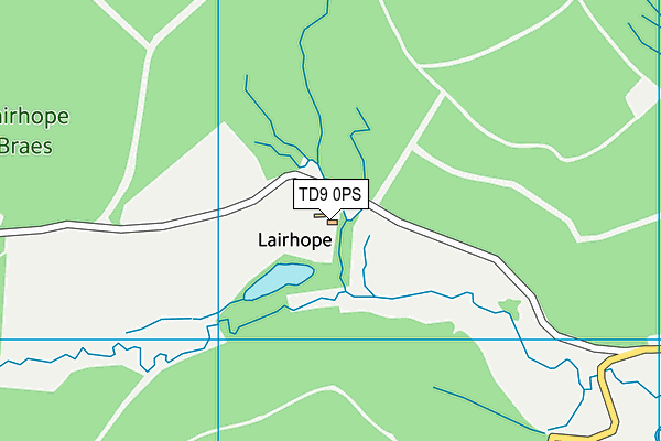 TD9 0PS map - OS VectorMap District (Ordnance Survey) TD9 0PS map - OS VectorMap District (Ordnance Survey)
