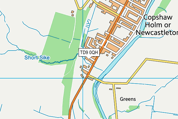 TD9 0QH map - OS VectorMap District (Ordnance Survey)