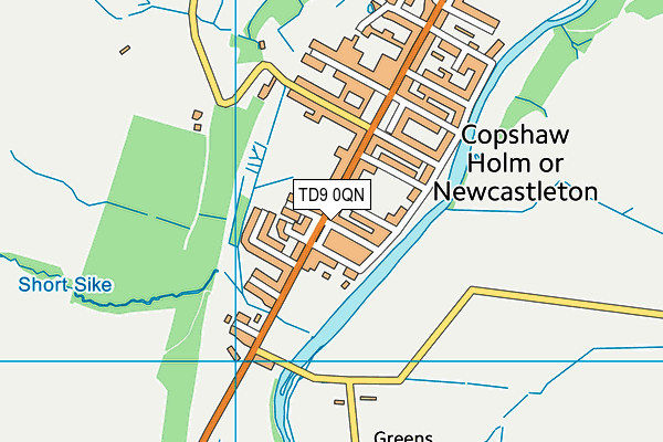 TD9 0QN map - OS VectorMap District (Ordnance Survey)