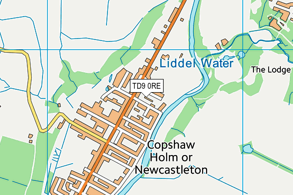 TD9 0RE map - OS VectorMap District (Ordnance Survey)