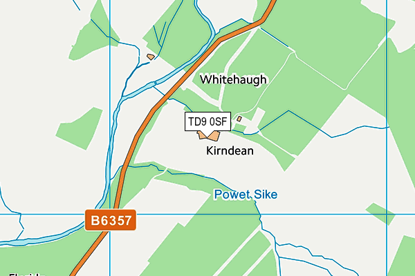 TD9 0SF map - OS VectorMap District (Ordnance Survey) TD9 0SF map - OS VectorMap District (Ordnance Survey)