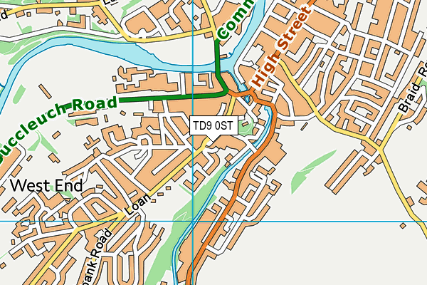 TD9 0ST map - OS VectorMap District (Ordnance Survey) TD9 0ST map - OS VectorMap District (Ordnance Survey)