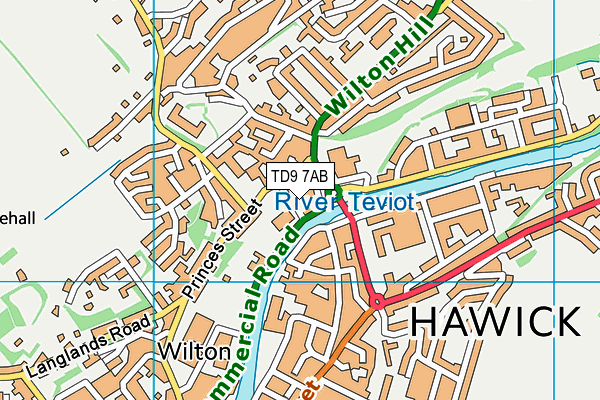 TD9 7AB map - OS VectorMap District (Ordnance Survey) TD9 7AB map - OS VectorMap District (Ordnance Survey)