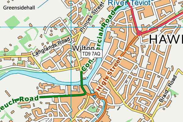 TD9 7AQ map - OS VectorMap District (Ordnance Survey) TD9 7AQ map - OS VectorMap District (Ordnance Survey)