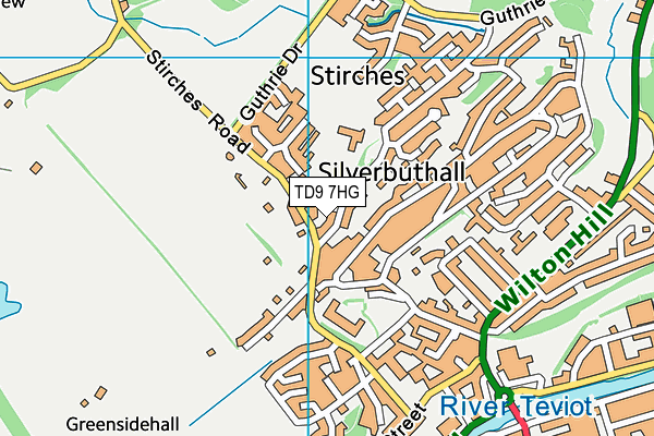 TD9 7HG map - OS VectorMap District (Ordnance Survey) TD9 7HG map - OS VectorMap District (Ordnance Survey)