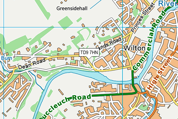 TD9 7HN map - OS VectorMap District (Ordnance Survey) TD9 7HN map - OS VectorMap District (Ordnance Survey)