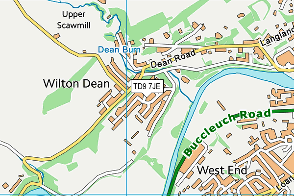 TD9 7JE map - OS VectorMap District (Ordnance Survey) TD9 7JE map - OS VectorMap District (Ordnance Survey)