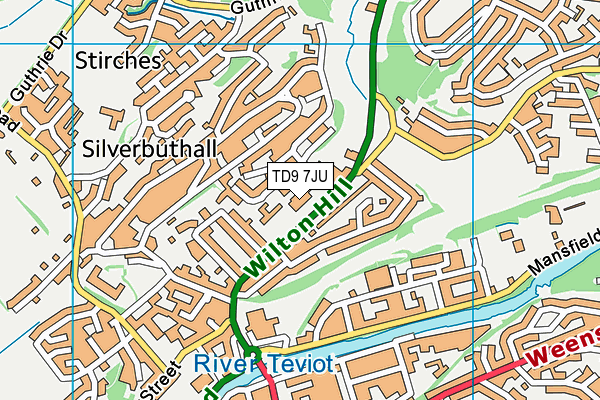 TD9 7JU map - OS VectorMap District (Ordnance Survey) TD9 7JU map - OS VectorMap District (Ordnance Survey)