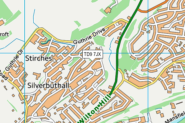TD9 7JX map - OS VectorMap District (Ordnance Survey) TD9 7JX map - OS VectorMap District (Ordnance Survey)