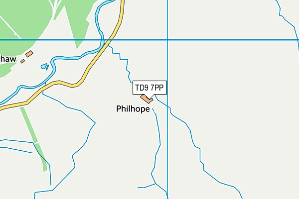 TD9 7PP map - OS VectorMap District (Ordnance Survey) TD9 7PP map - OS VectorMap District (Ordnance Survey)