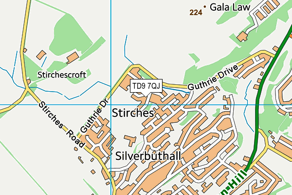 TD9 7QJ map - OS VectorMap District (Ordnance Survey) TD9 7QJ map - OS VectorMap District (Ordnance Survey)
