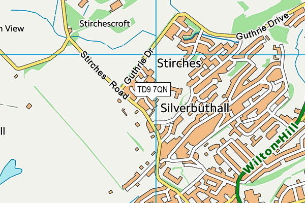 TD9 7QN map - OS VectorMap District (Ordnance Survey)