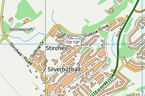 TD9 7QP map - OS VectorMap District (Ordnance Survey) TD9 7QP map - OS VectorMap District (Ordnance Survey)