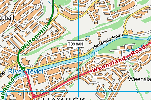 TD9 8AN map - OS VectorMap District (Ordnance Survey) TD9 8AN map - OS VectorMap District (Ordnance Survey)