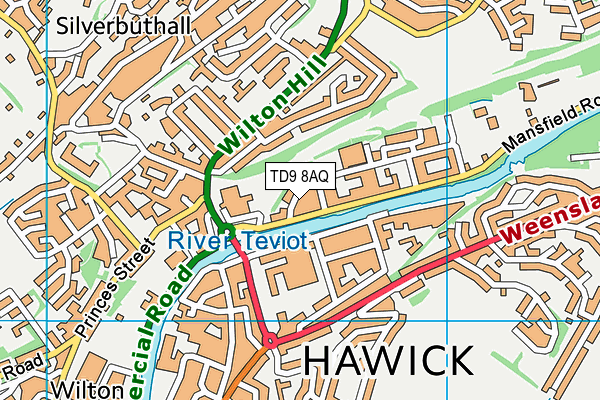 TD9 8AQ map - OS VectorMap District (Ordnance Survey) TD9 8AQ map - OS VectorMap District (Ordnance Survey)