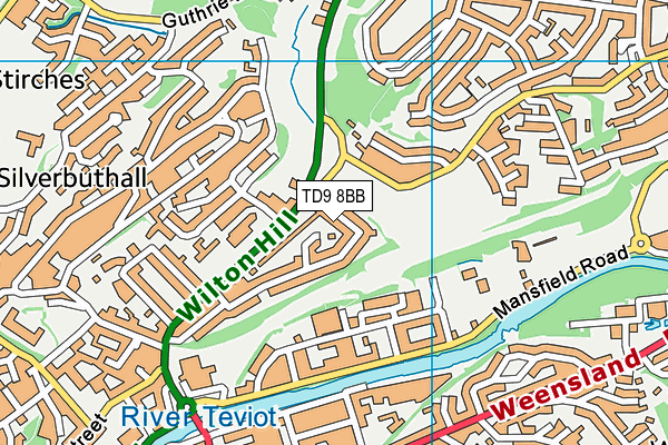 TD9 8BB map - OS VectorMap District (Ordnance Survey) TD9 8BB map - OS VectorMap District (Ordnance Survey)