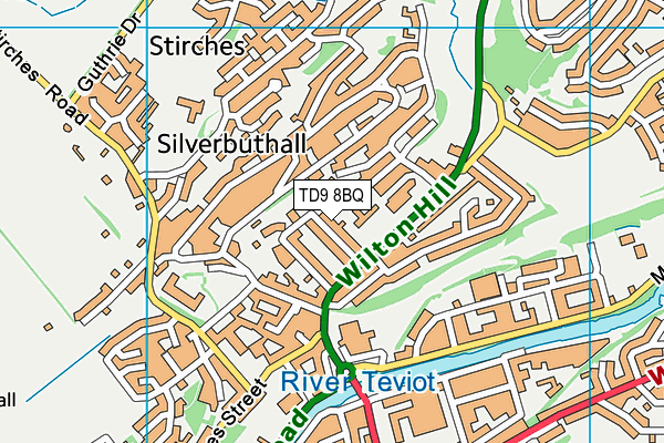 TD9 8BQ map - OS VectorMap District (Ordnance Survey) TD9 8BQ map - OS VectorMap District (Ordnance Survey)
