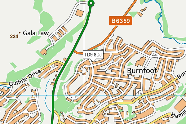 TD9 8DJ map - OS VectorMap District (Ordnance Survey) TD9 8DJ map - OS VectorMap District (Ordnance Survey)