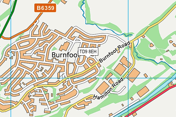 TD9 8EH map - OS VectorMap District (Ordnance Survey) TD9 8EH map - OS VectorMap District (Ordnance Survey)