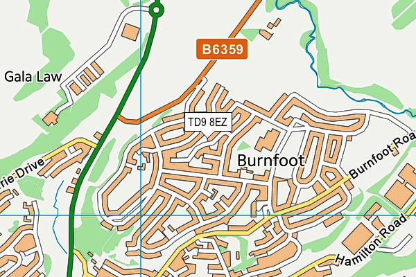 TD9 8EZ map - OS VectorMap District (Ordnance Survey) TD9 8EZ map - OS VectorMap District (Ordnance Survey)