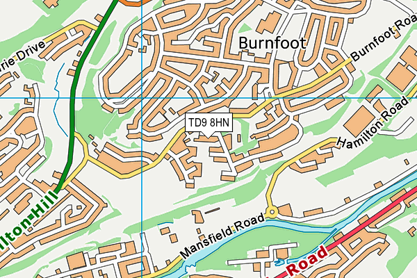 TD9 8HN map - OS VectorMap District (Ordnance Survey) TD9 8HN map - OS VectorMap District (Ordnance Survey)