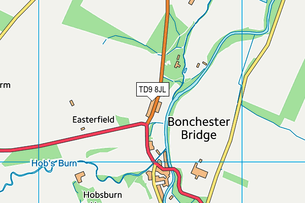 TD9 8JL map - OS VectorMap District (Ordnance Survey) TD9 8JL map - OS VectorMap District (Ordnance Survey)