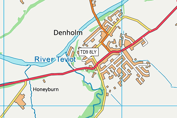 TD9 8LY map - OS VectorMap District (Ordnance Survey) TD9 8LY map - OS VectorMap District (Ordnance Survey)