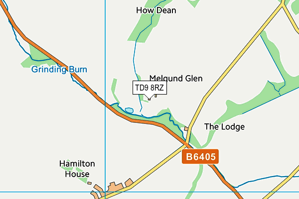 TD9 8RZ map - OS VectorMap District (Ordnance Survey) TD9 8RZ map - OS VectorMap District (Ordnance Survey)