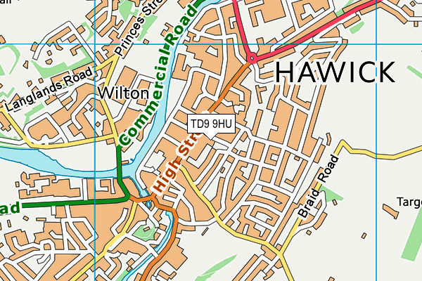 TD9 9HU map - OS VectorMap District (Ordnance Survey)