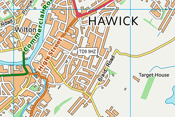 TD9 9HZ map - OS VectorMap District (Ordnance Survey) TD9 9HZ map - OS VectorMap District (Ordnance Survey)